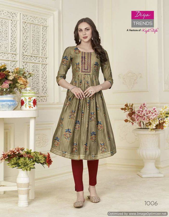 Samora 1 Embroidery Rayon Ethnic Wear Kurti With Pant Collection